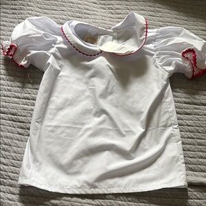 The Beaufort Bonnet Company White and Red Blouse